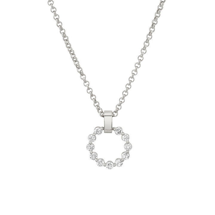 Michael M. Circle Pendant Diamond Necklace In White Gold 14K