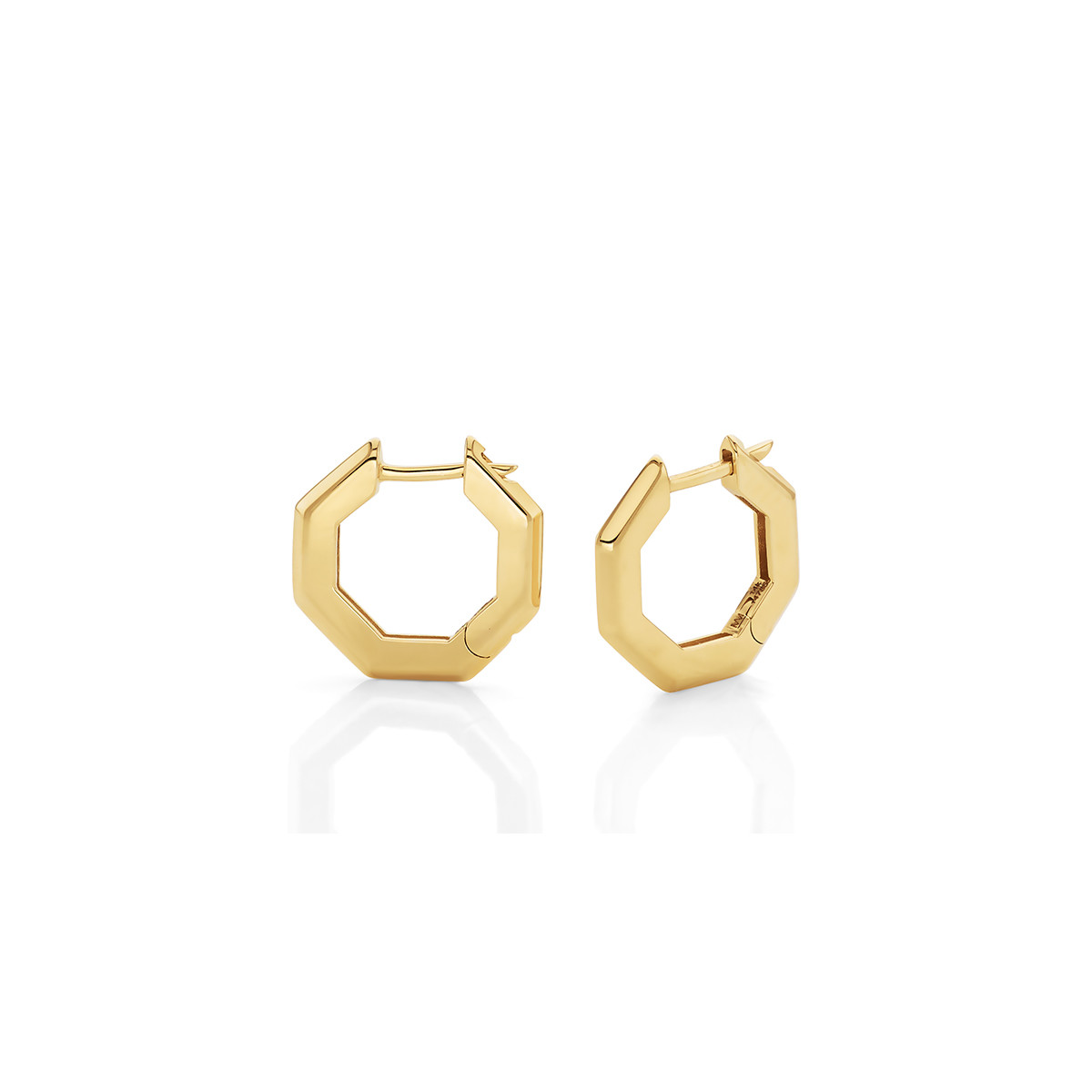 Michael M. Small Octagon Gold Hoop Earrings 0