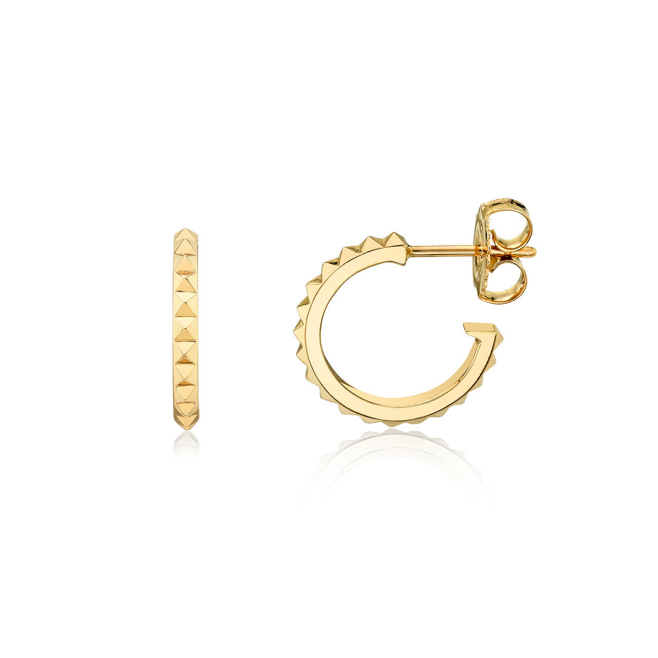 Michael M. Gold Pyramid Huggie Earrings 0