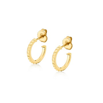 Michael M. Gold Pyramid Huggie Earrings In Yellow Gold 14K