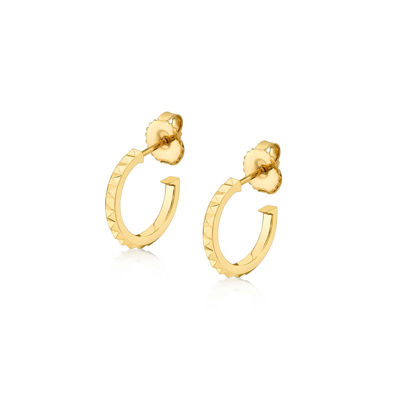 Michael M. Gold Pyramid Huggie Earrings
