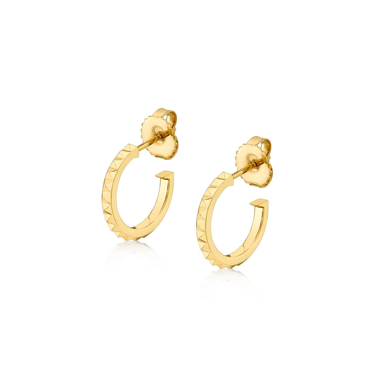 Michael M. Gold Pyramid Huggie Earrings 2