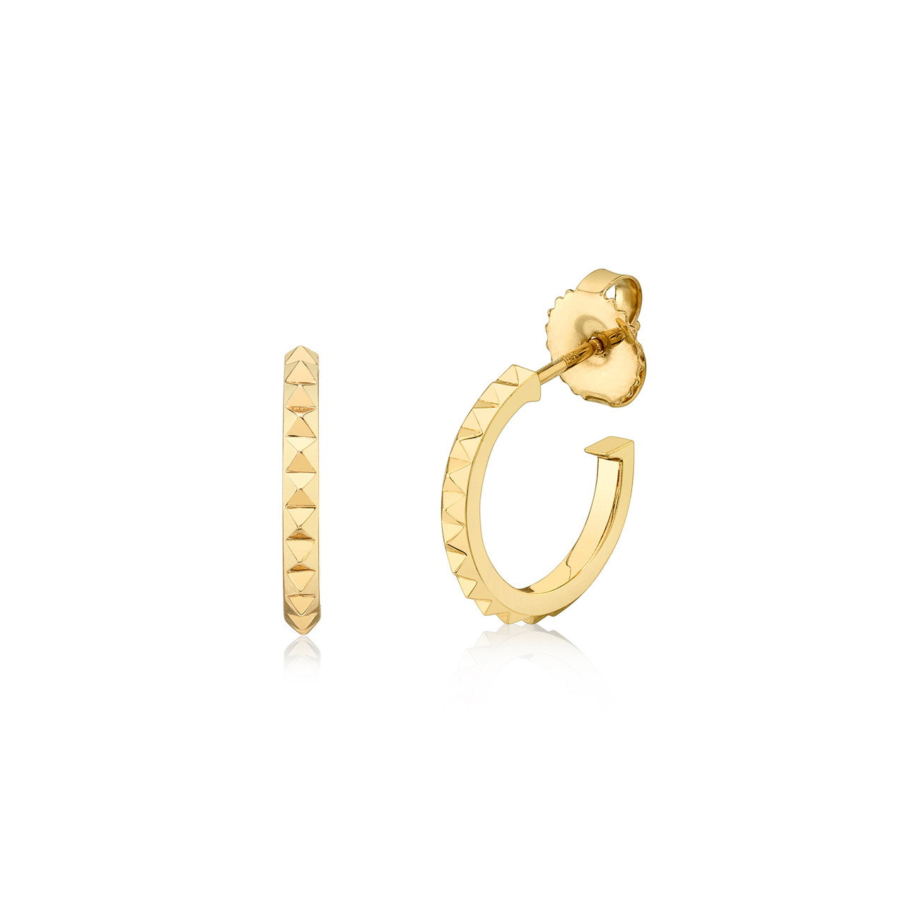 Michael M. Gold Pyramid Huggie Earrings 1