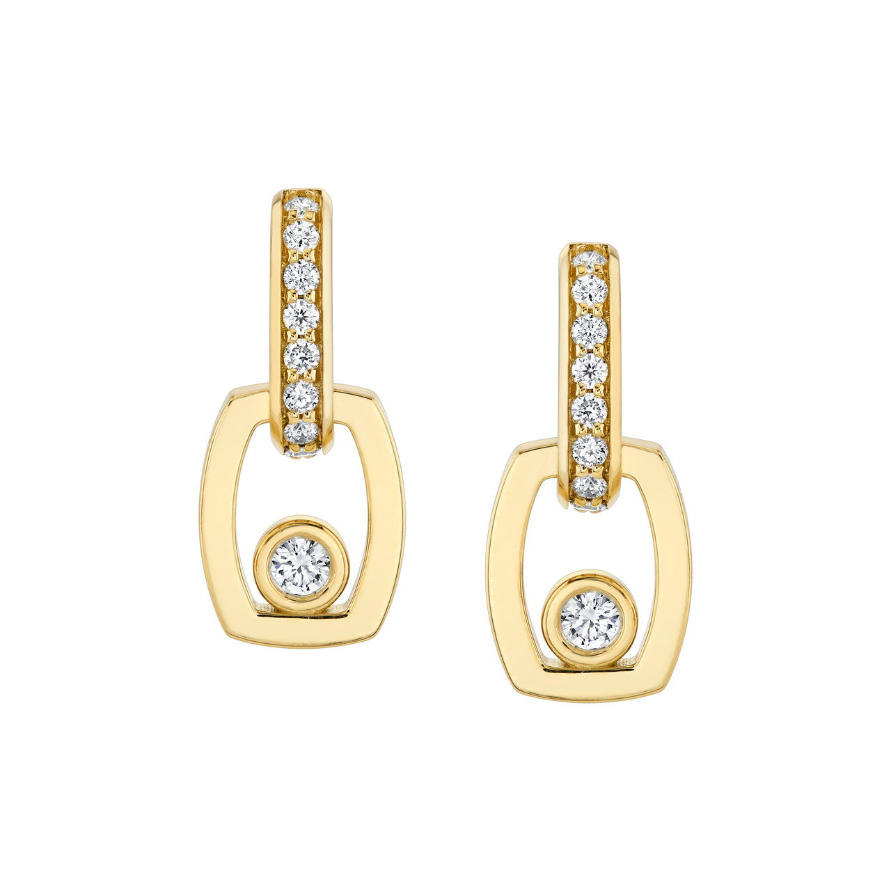 Michael M. Bezel Diamond Drop Link Earrings 0