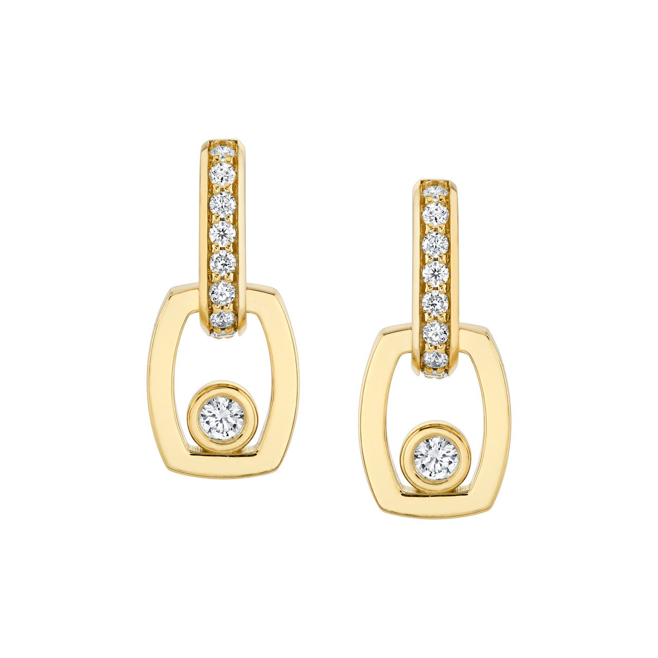 Michael M. Bezel Diamond Drop Link Earrings