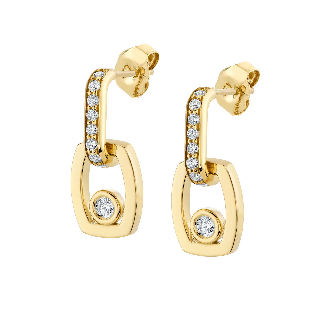 Michael M. Bezel Diamond Drop Link Earrings