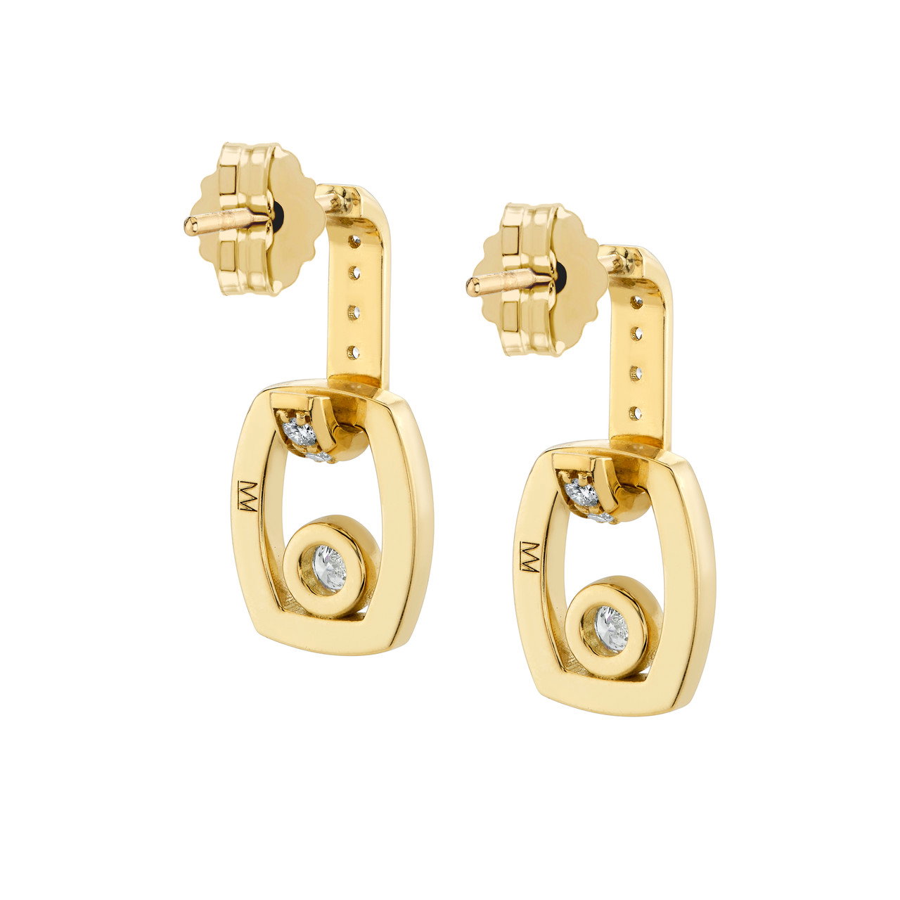 Michael M. Bezel Diamond Drop Link Earrings 3