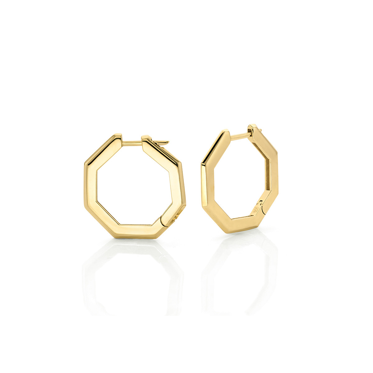 Michael M. Large Octagon Hoop Gold Earrings 0