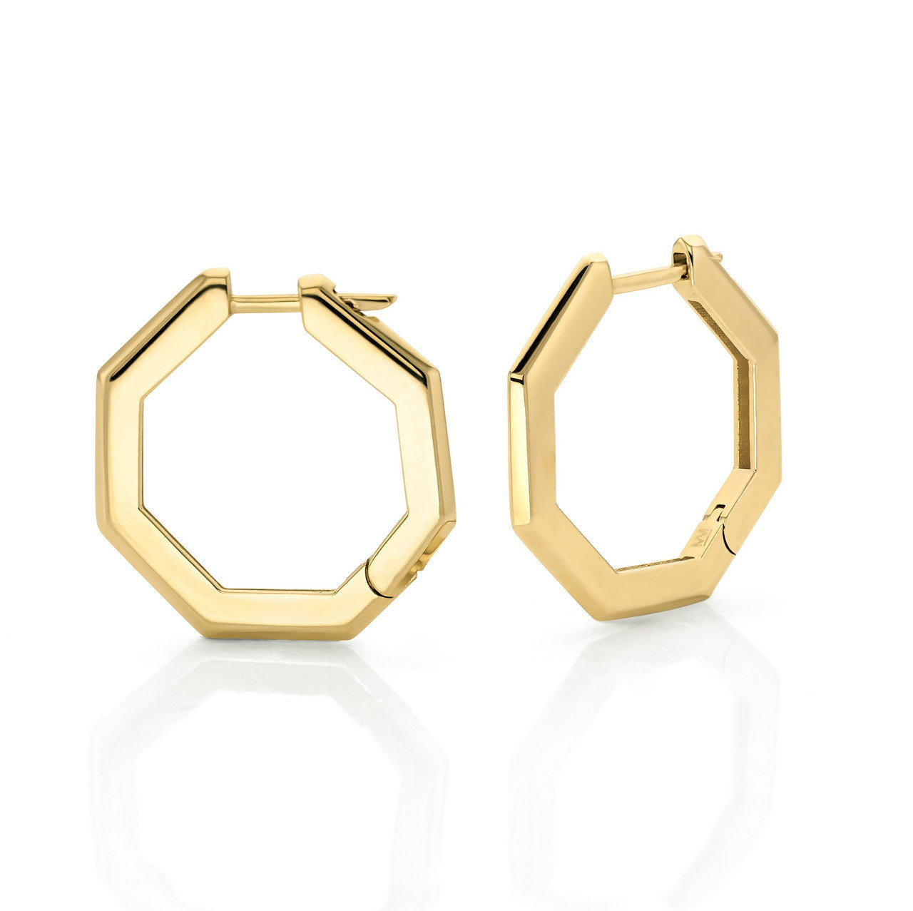 Michael M. Large Octagon Hoop Gold Earrings 1