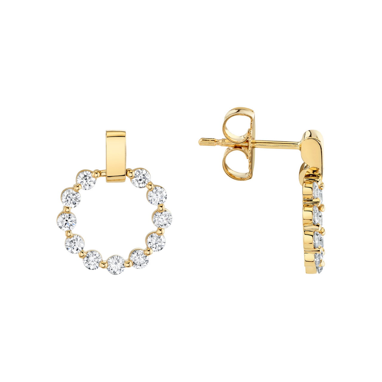 Michael M. Round Diamond Circle Bar Earrings 1
