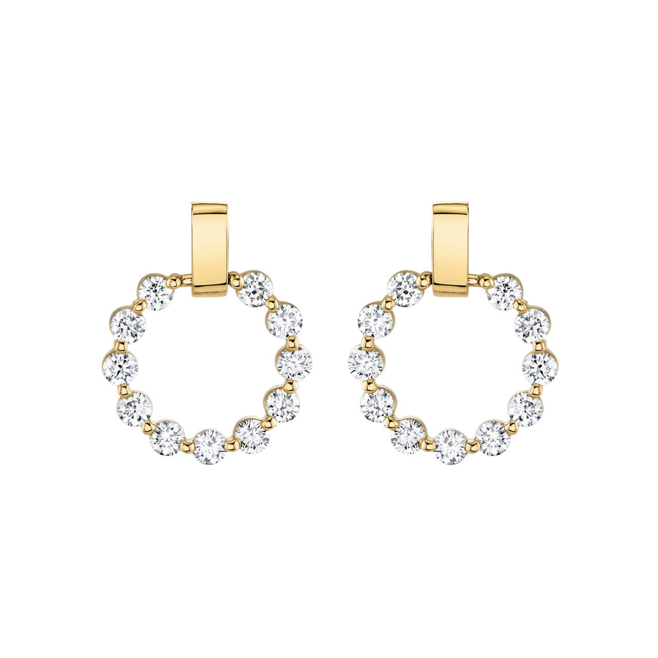 Michael M. Round Diamond Circle Bar Earrings