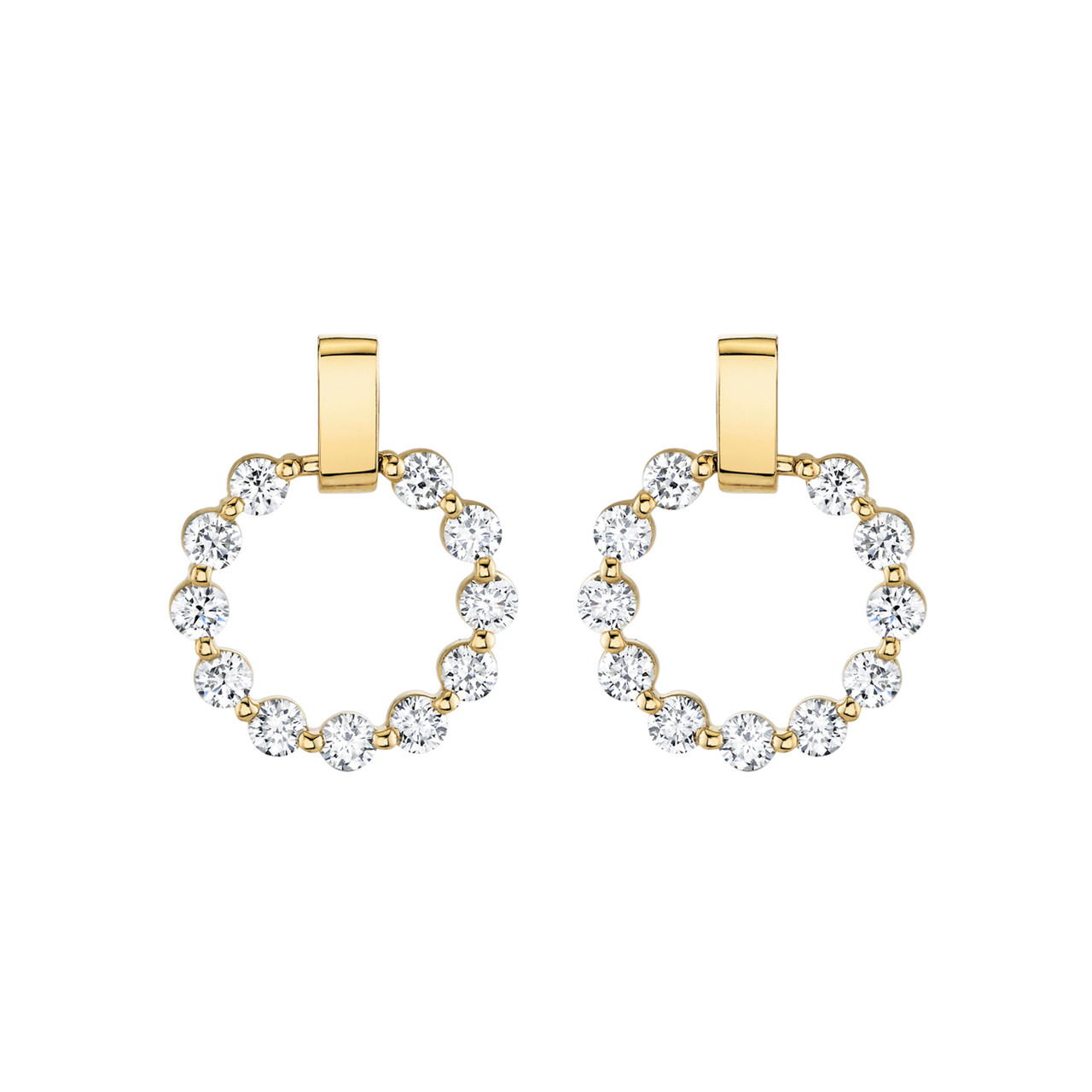 Michael M. Round Diamond Circle Bar Earrings 0