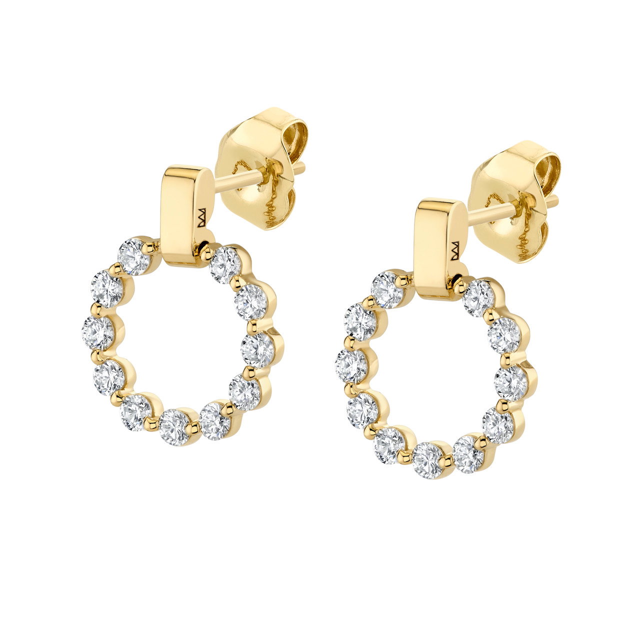 Michael M. Round Diamond Circle Bar Earrings 2