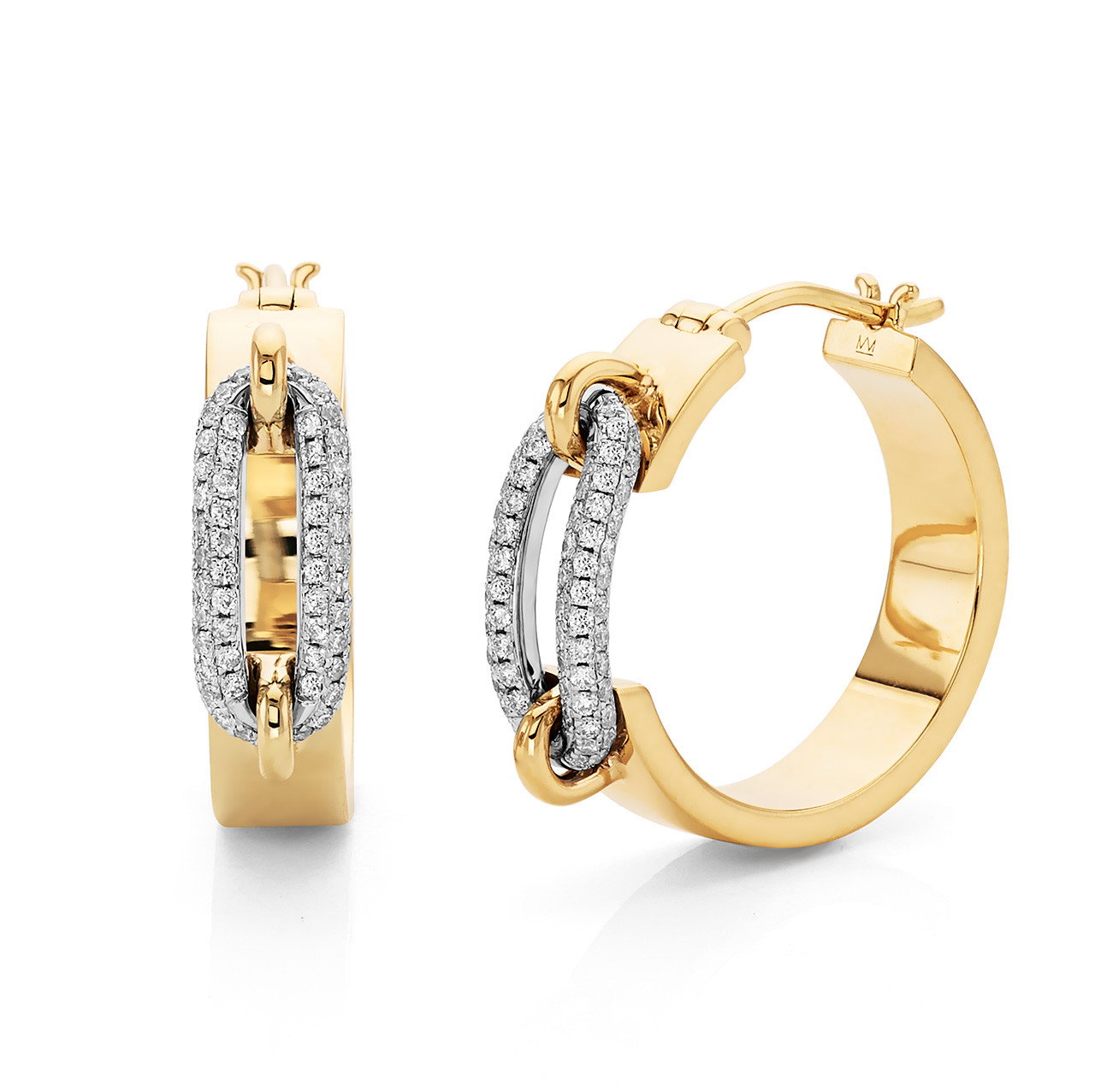 Michael M. Pave Diamond Link Earrings 0