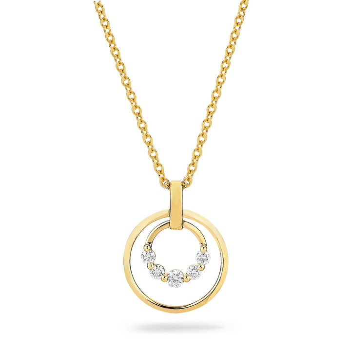 Michael M. Double Circle Pendant Necklace In Yellow Gold 14K