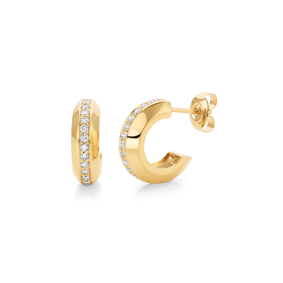 Michael M. Center Diamond Huggie Earrings 0