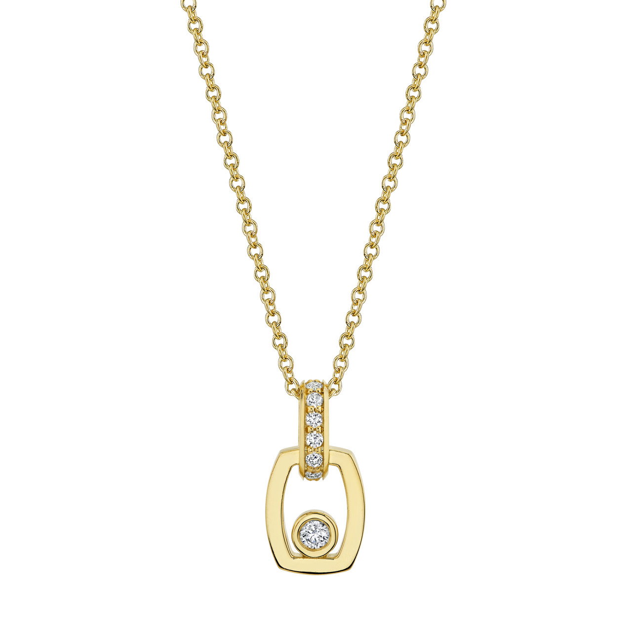 Michael M. Bezel Diamond Drop Link Necklace 0