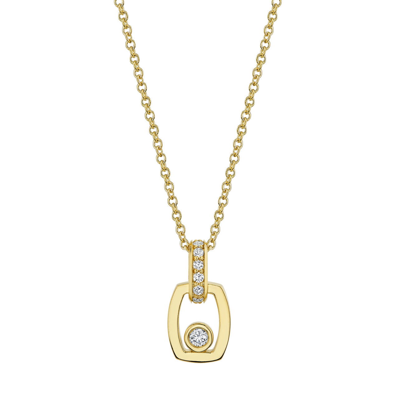 Michael M. Bezel Diamond Drop Link Necklace