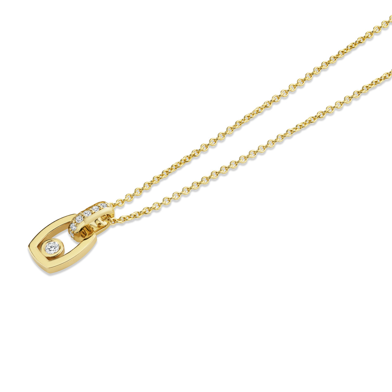 Michael M. Bezel Diamond Drop Link Necklace 1