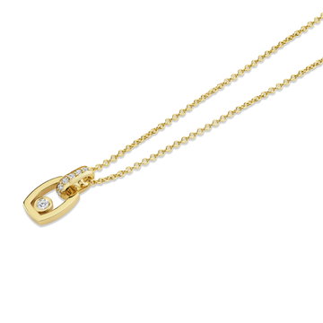 Michael M. Bezel Diamond Drop Link Necklace In Solid 14K Yellow Gold