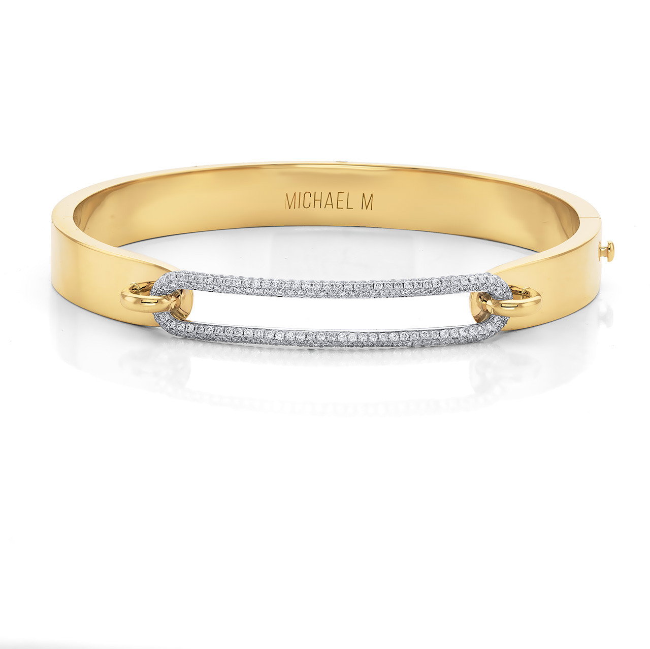 Michael M. Pave Link Gold Bangle Bracelet 0