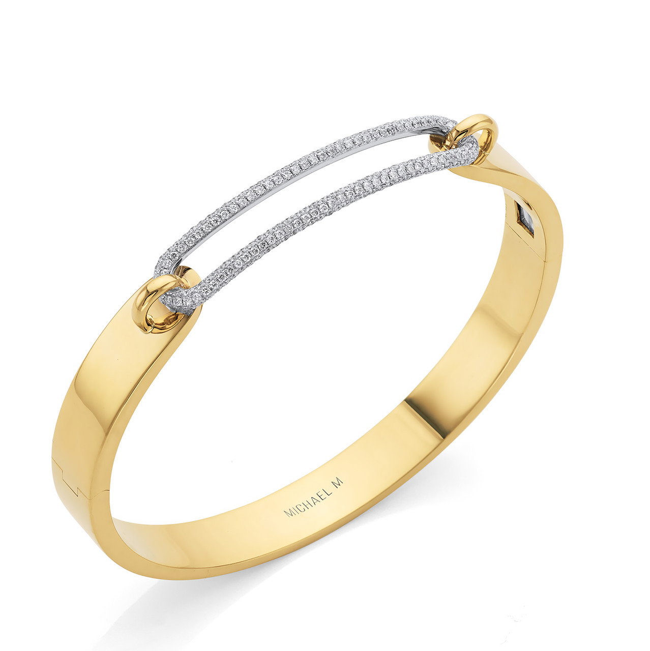 Michael M. Pave Link Gold Bangle Bracelet 1