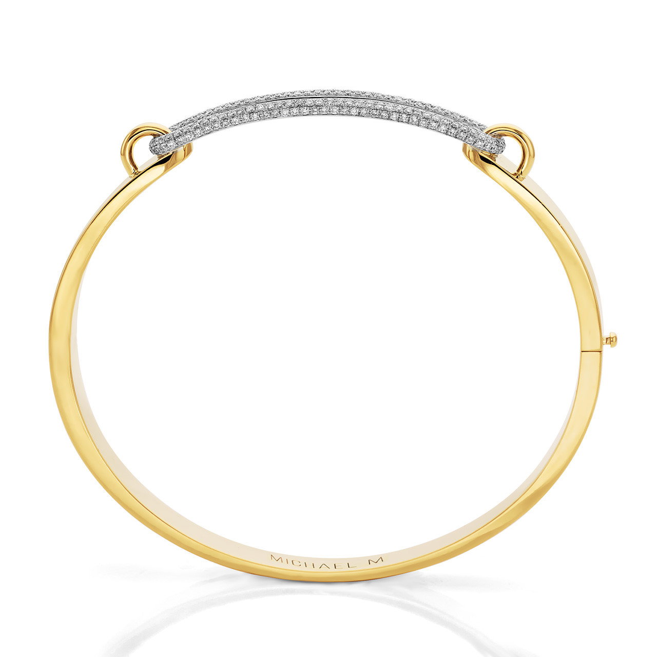 Michael M. Pave Link Gold Bangle Bracelet 2