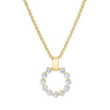 Michael M. Yellow Gold Diamond Circle Pendant Necklace In Yellow Gold 14K