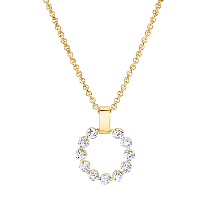 Michael M. Yellow Gold Diamond Circle Pendant Necklace In Yellow Gold 14K