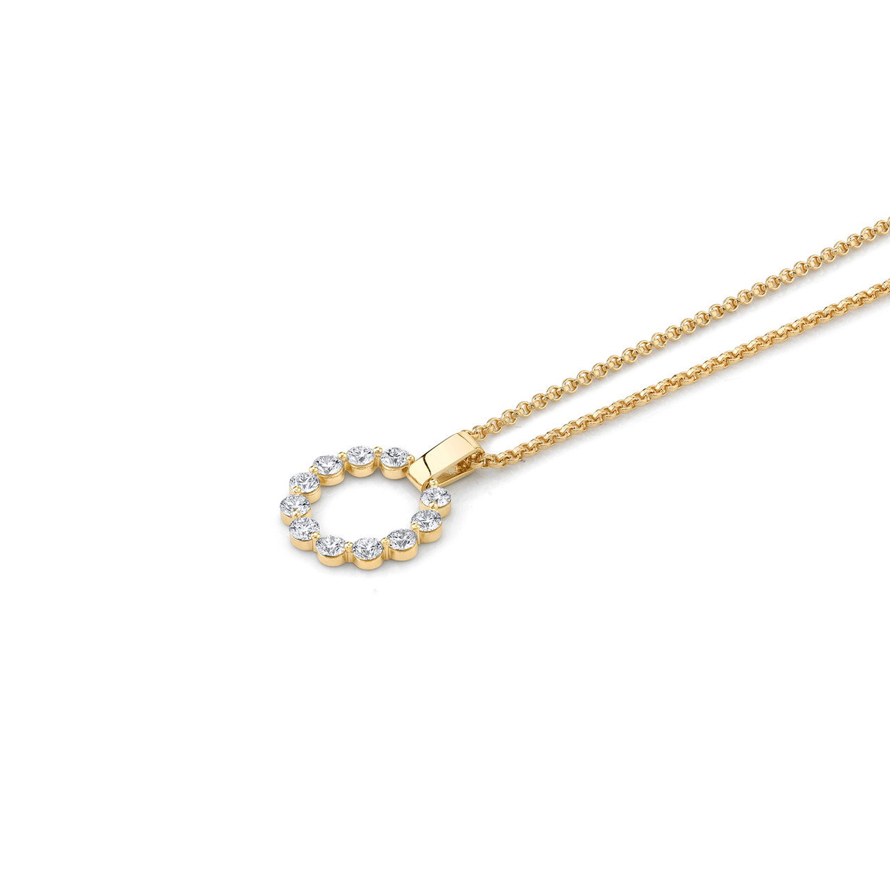 Michael M. Yellow Gold Diamond Circle Pendant Necklace 1