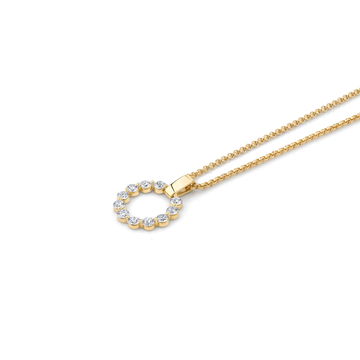 Michael M. Yellow Gold Diamond Circle Pendant Necklace In Yellow Gold 14K