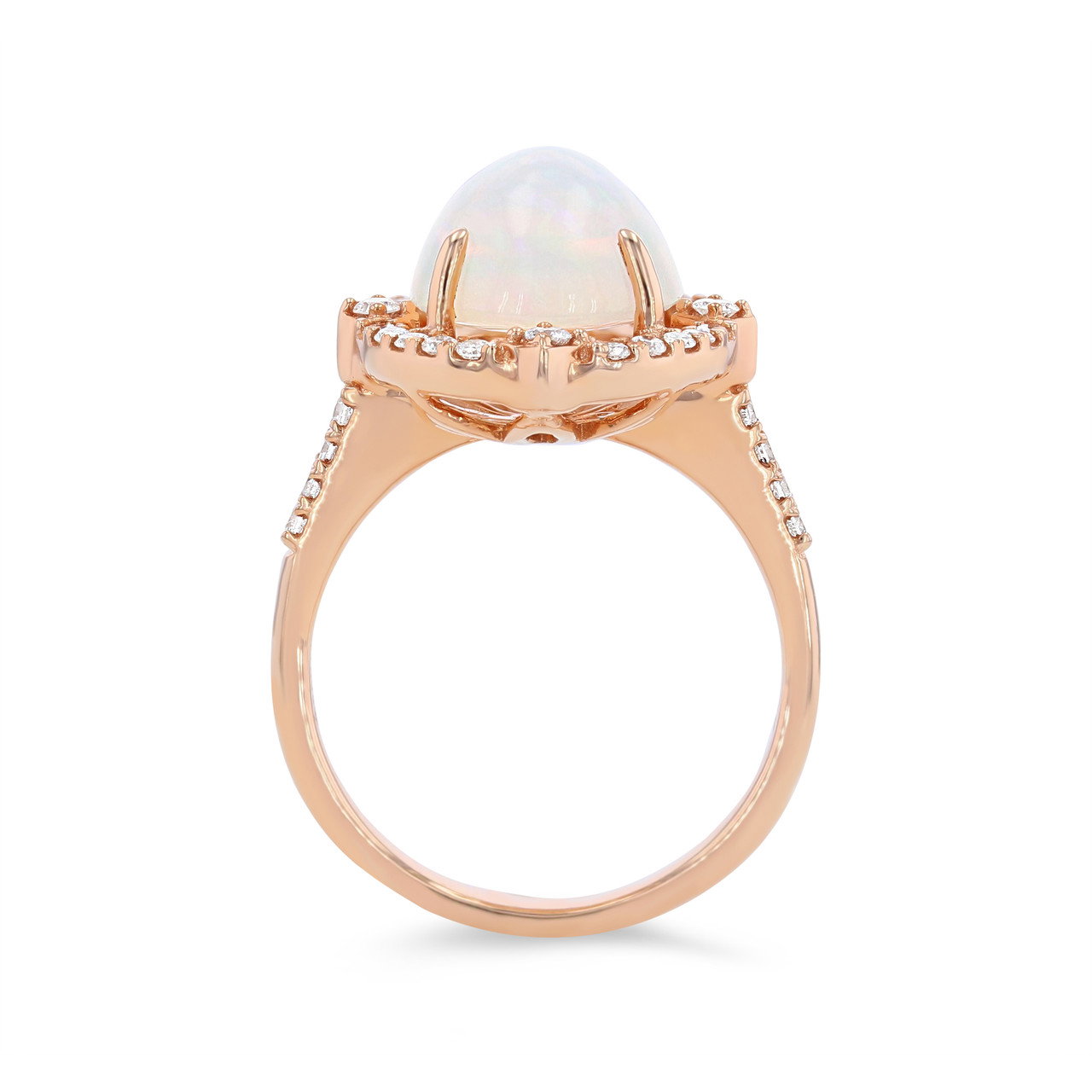 Opal and Diamond Oval Vintage Halo Ring