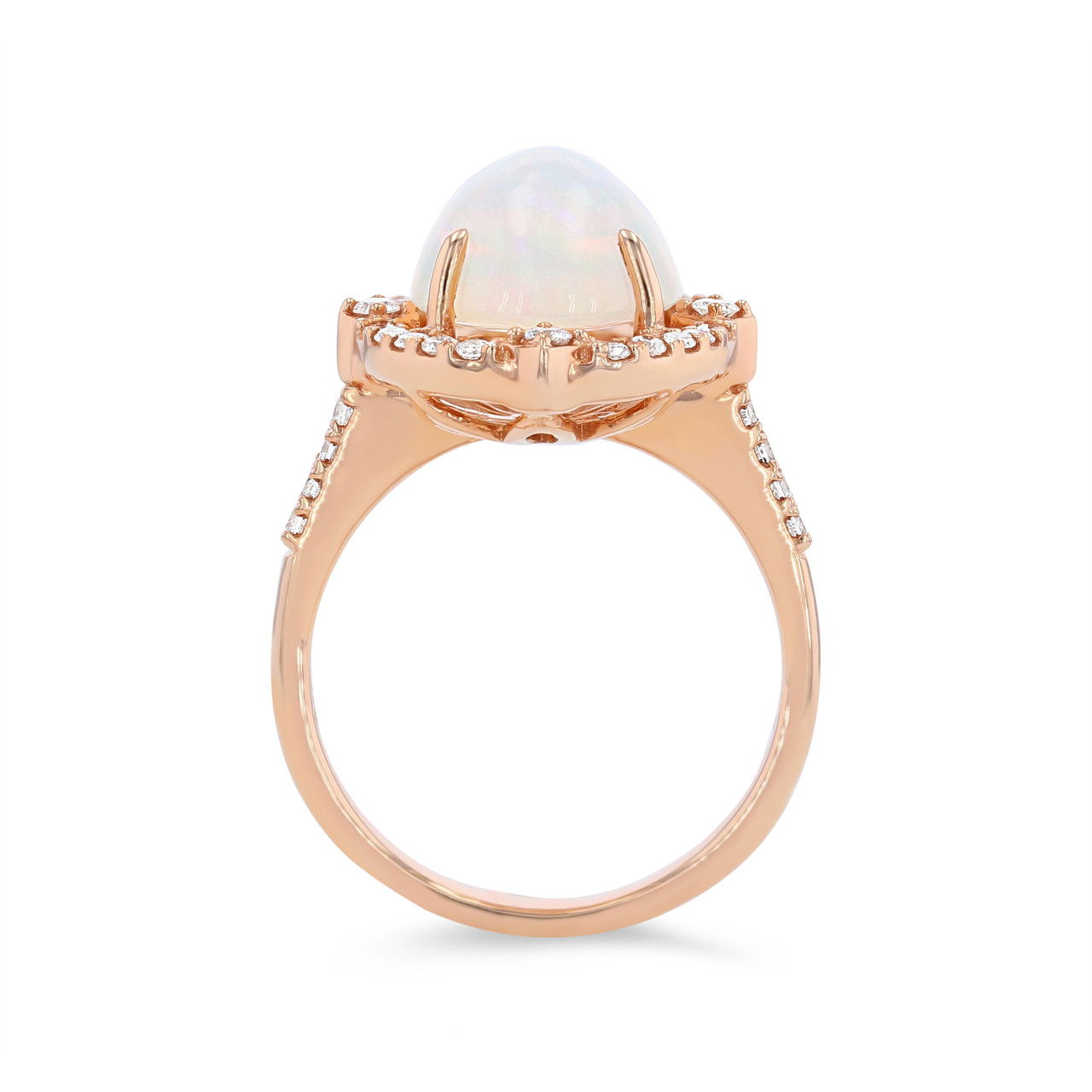 Opal and Diamond Oval Vintage Halo Ring