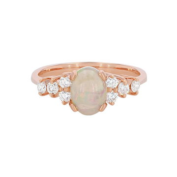 Opal and Diamond Accented Ring In Rose Gold 14K