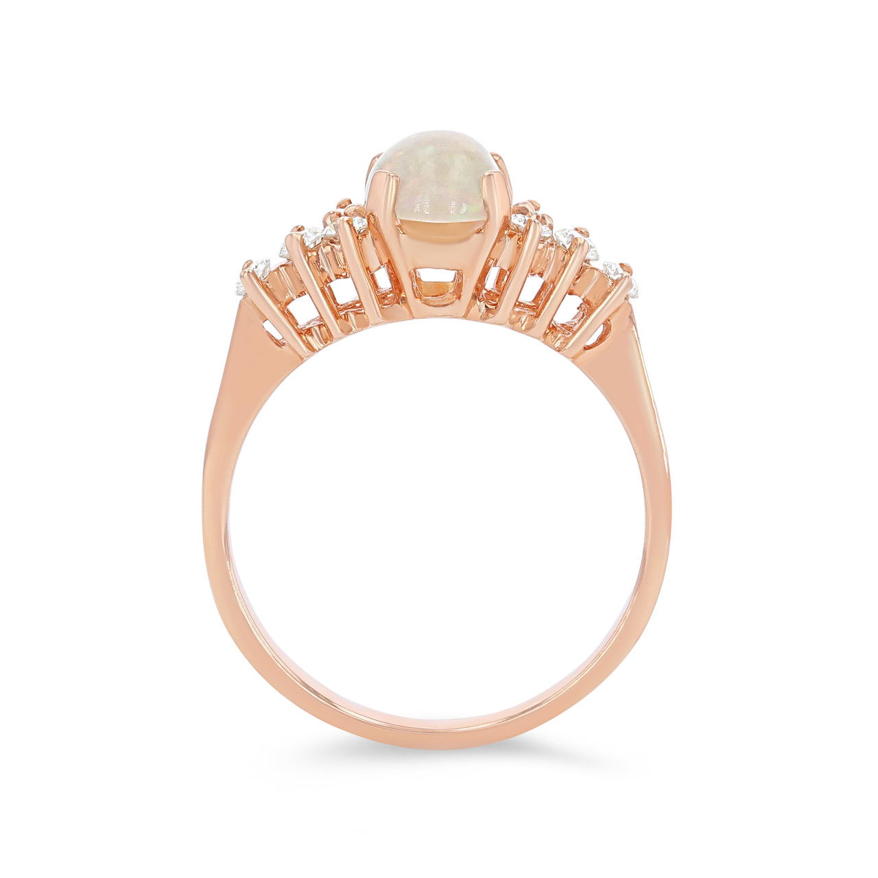 Opal and Diamond Accented Ring