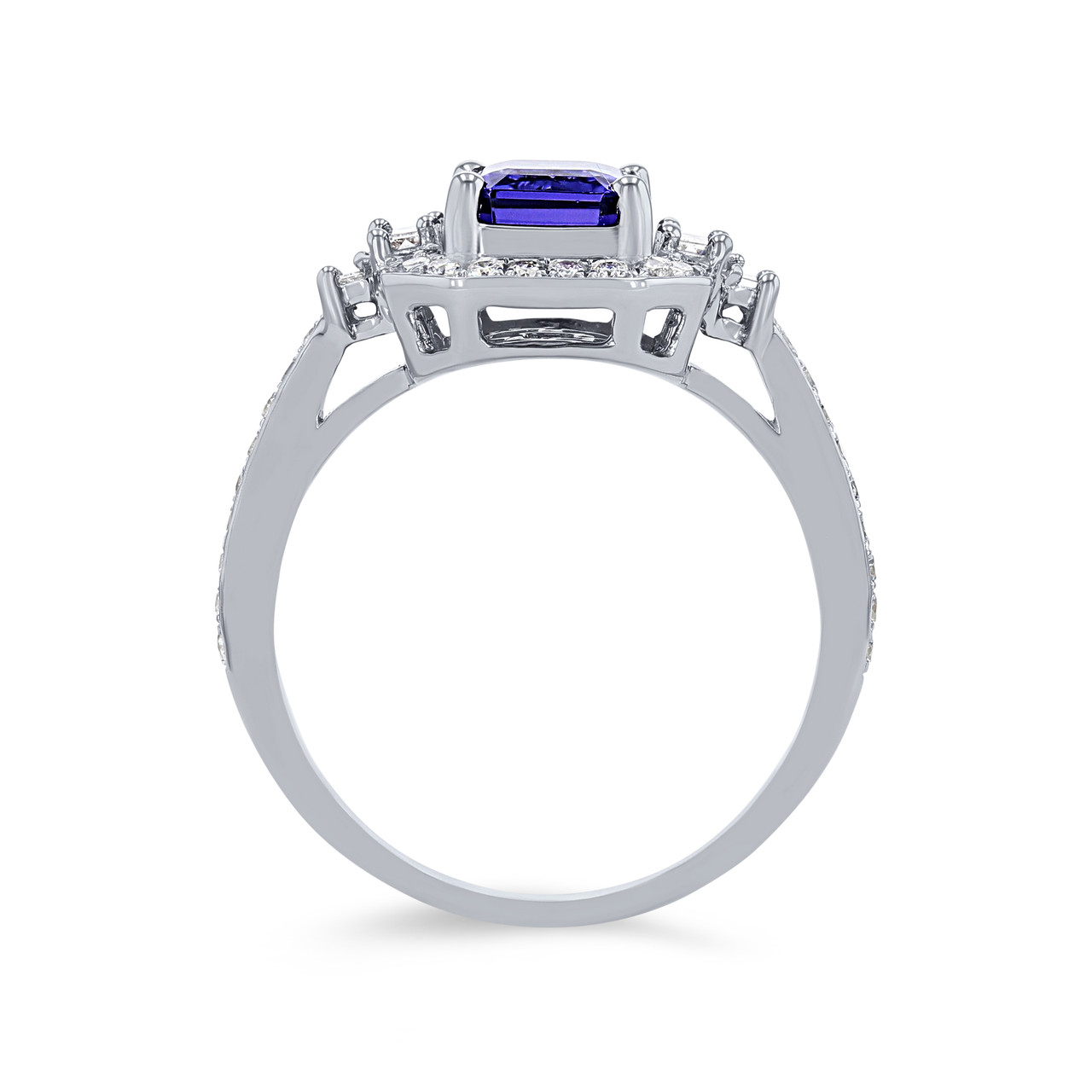 Tanzanite and Diamond Halo Ring