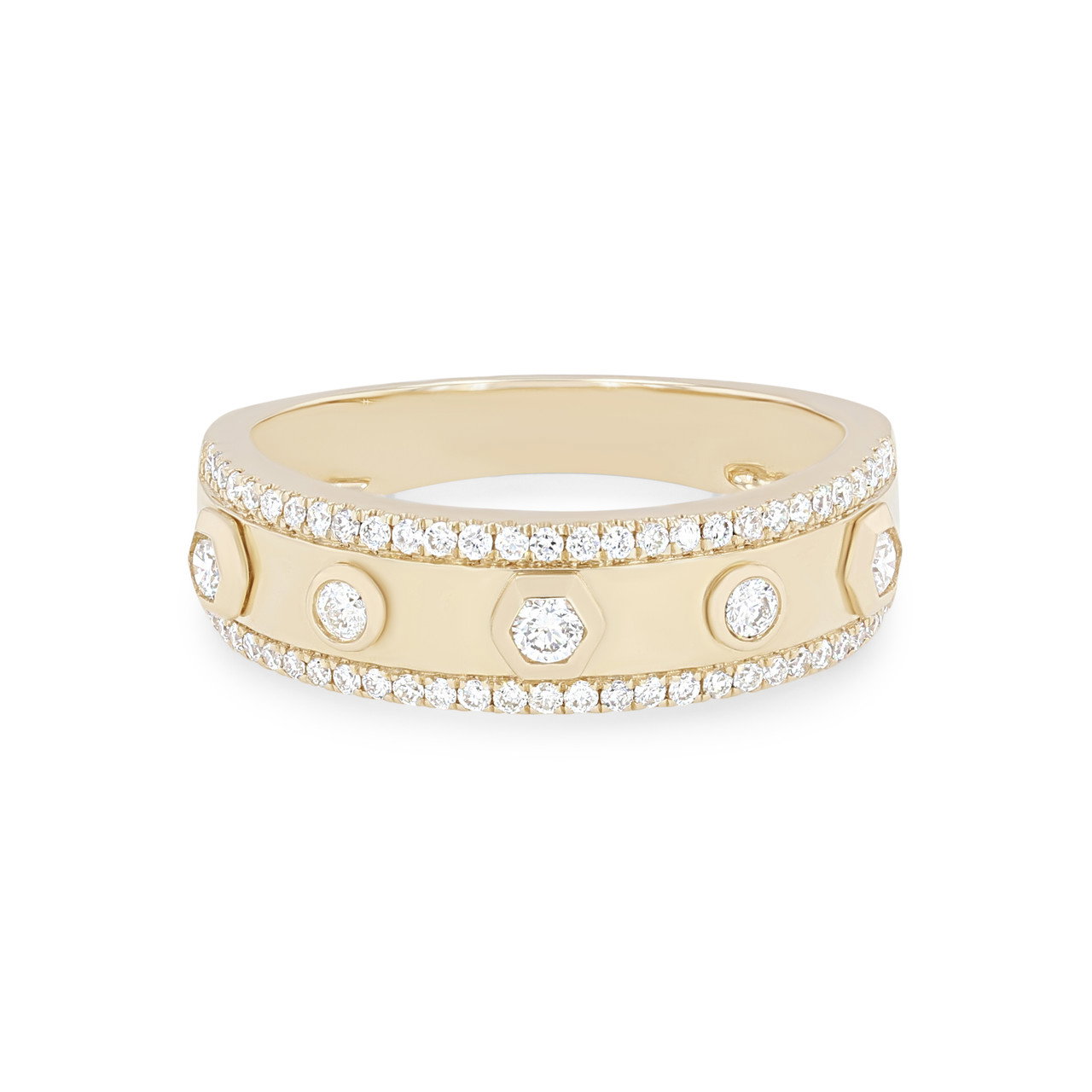 Diamond Border Bezel Ring