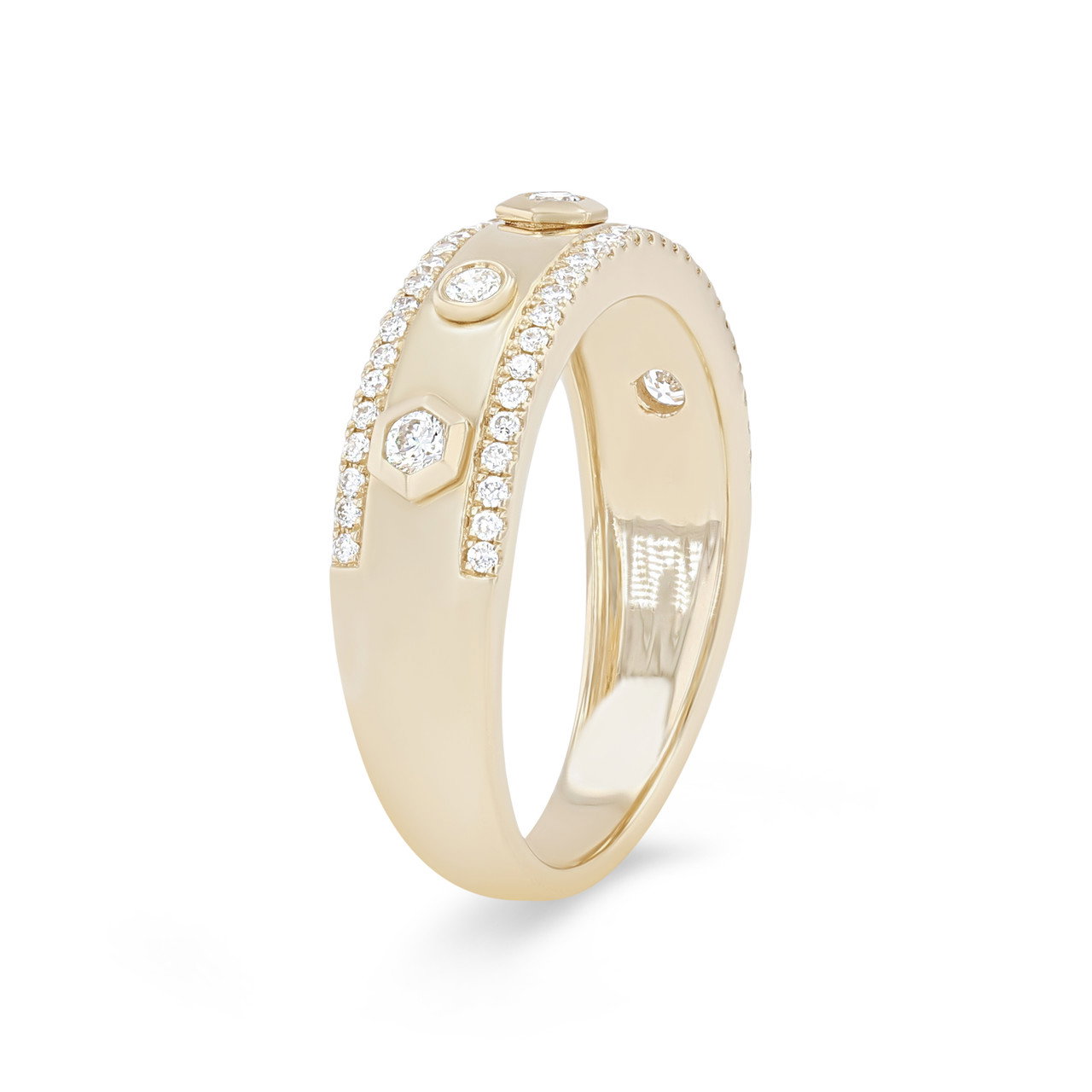 Diamond Border Bezel Ring