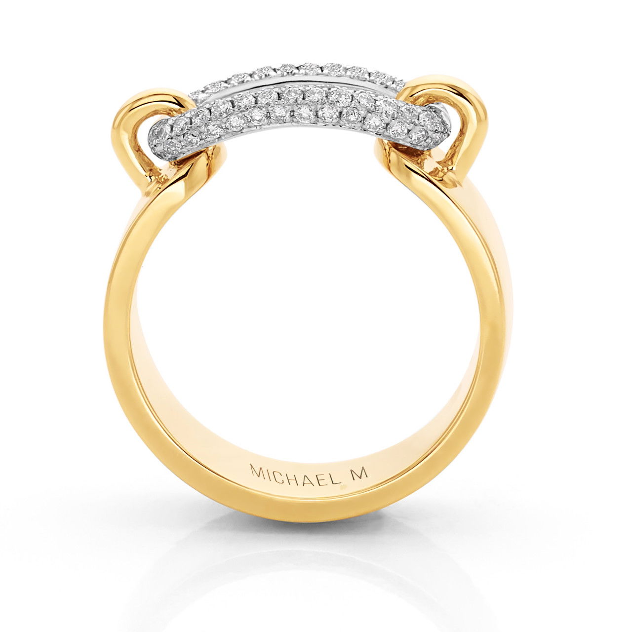 Michael M. Pave Diamond Link Gold Band
