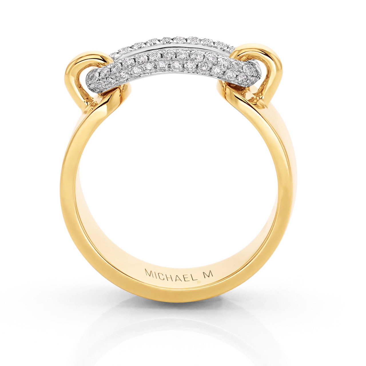 Michael M. Pave Diamond Link Gold Band 2