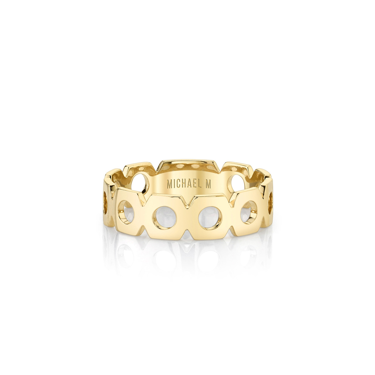 Michael M. Open Hexagon Gold Band 0