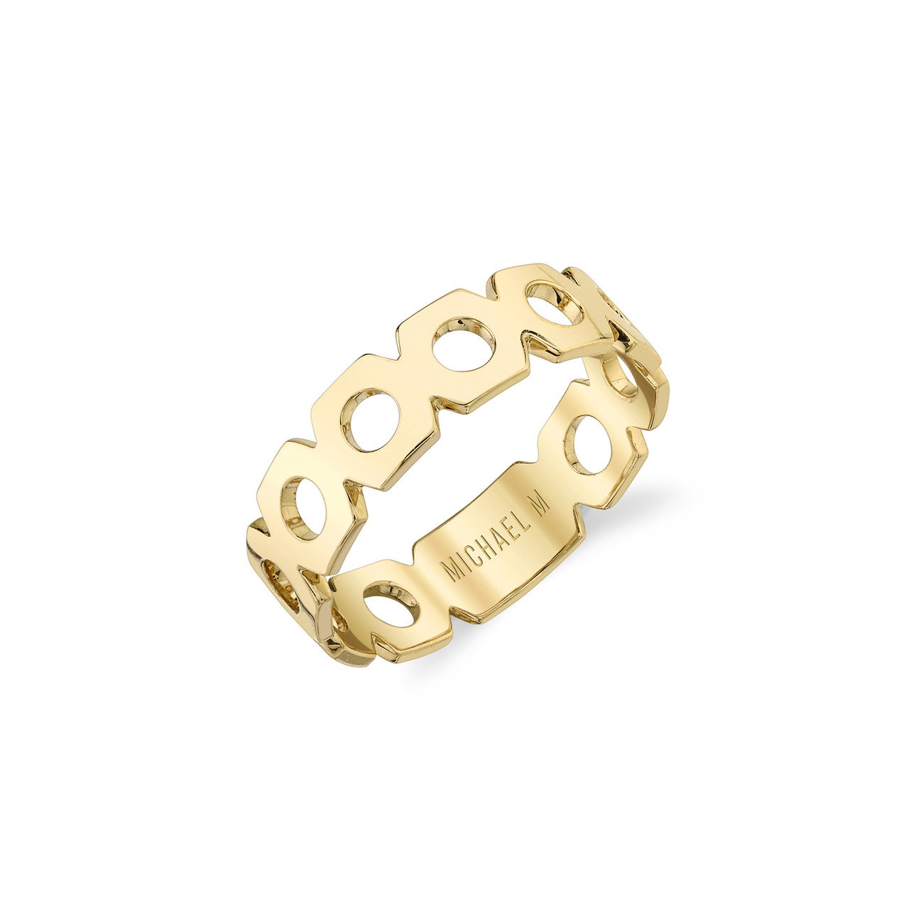 Michael M. Open Hexagon Gold Band 1