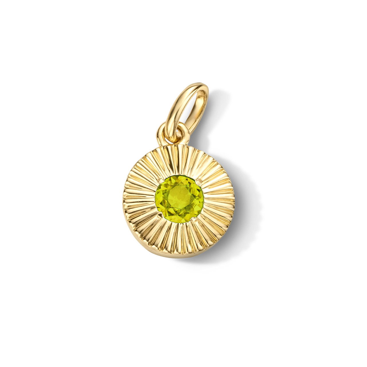 Peridot Circle Sunburst Charm