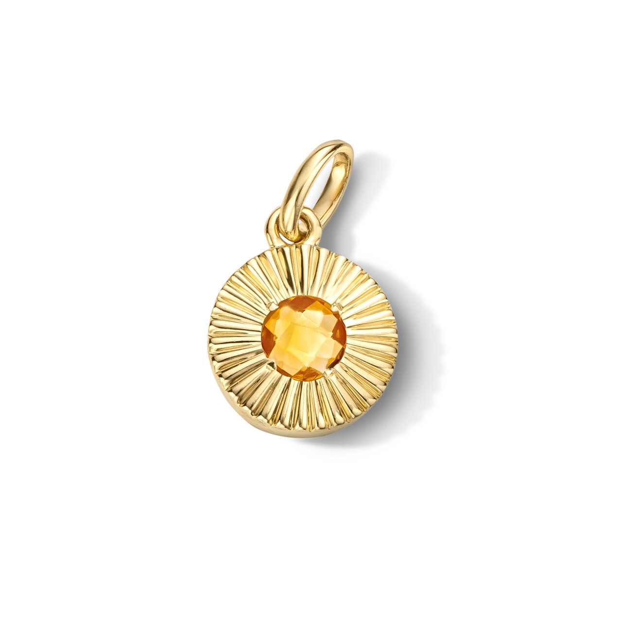 Citrine Circle Sunburst Charm 0