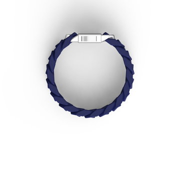 Cuban Link Blue Ceramic Link Sterling Silver Clasp Bracelet In Sterling Silver