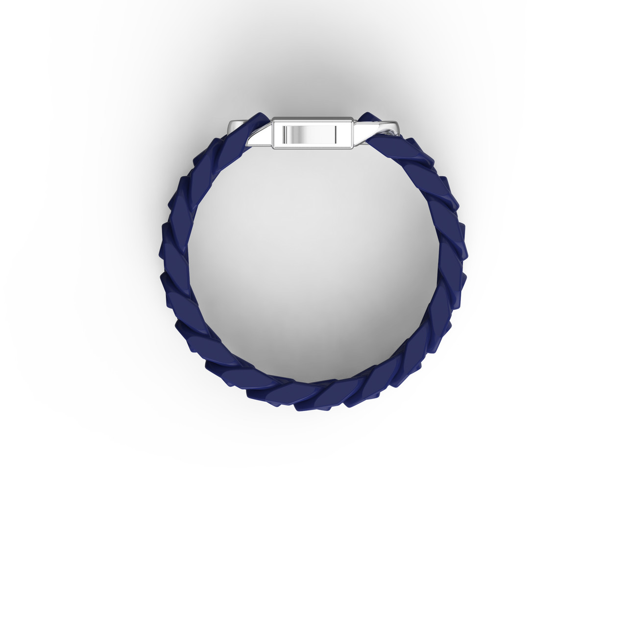 Cuban Link Blue Ceramic Link Sterling Silver Clasp Bracelet