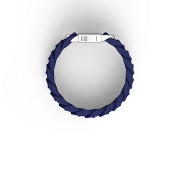 Cuban Link Blue Ceramic Link Sterling Silver Clasp Bracelet In Sterling Silver