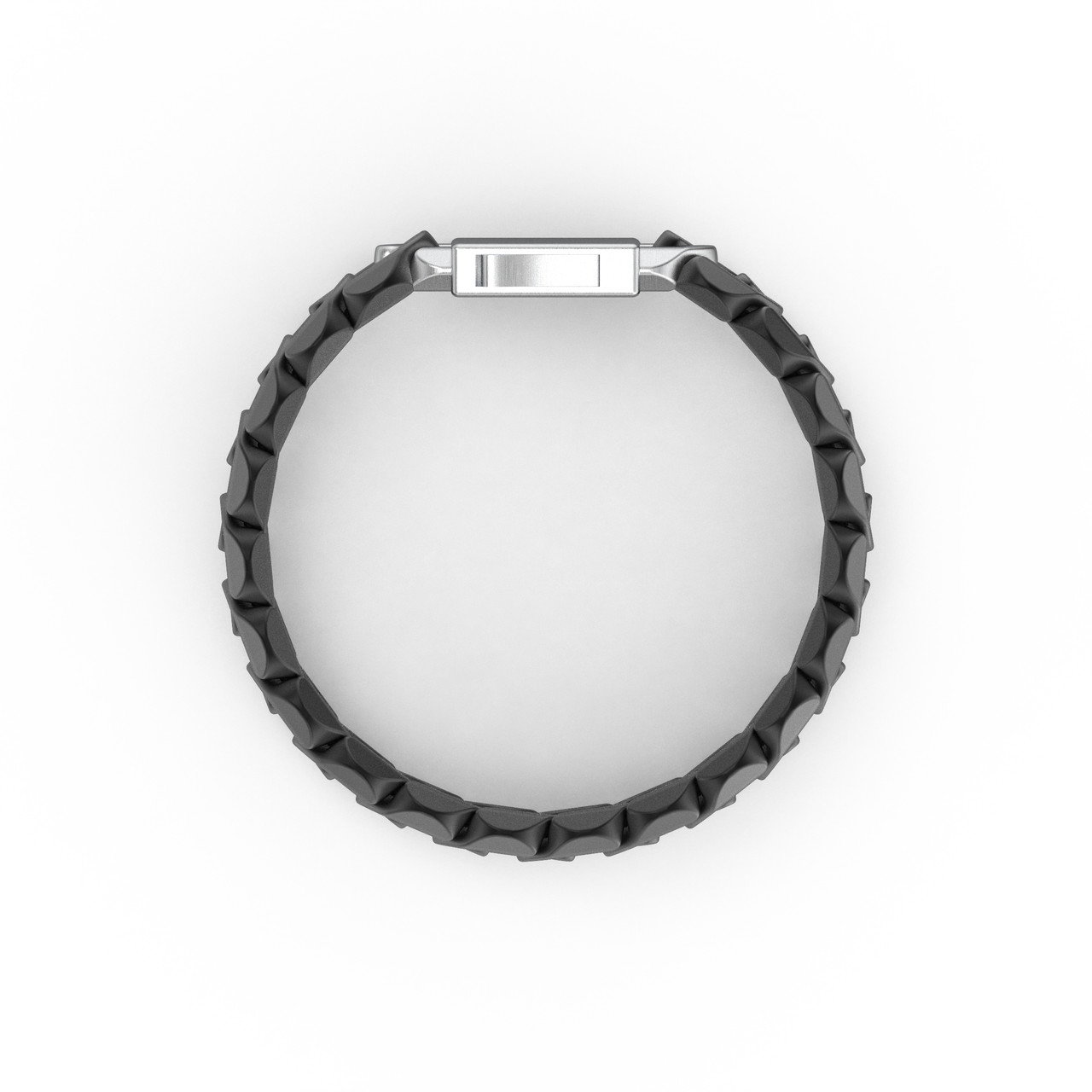 Cuban Link Black Ceramic Sterling Silver Clasp Bracelet 2