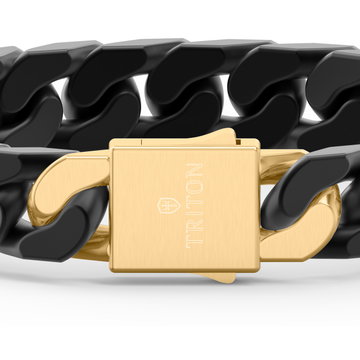 Cuban Link Black Ceramic Bracelet In Sterling Silver