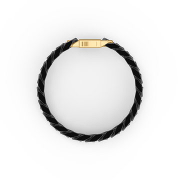 Cuban Link Black Ceramic Bracelet In Sterling Silver